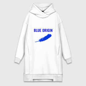 Платье-худи хлопок с принтом Blue Origin logo перо в Белгороде,  |  | blue origin | logo | блю ориджин | логотип | перо