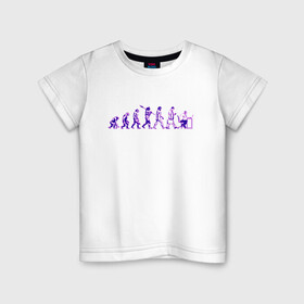 Детская футболка хлопок с принтом Эволюция Програмиста  в Белгороде, 100% хлопок | круглый вырез горловины, полуприлегающий силуэт, длина до линии бедер | настроение | неон. | обезьяна | подарок програмисту | позитив | смешно