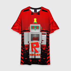 Детское платье 3D с принтом ROBO | ROBLOX | РОБЛОКС (Z) в Белгороде, 100% полиэстер | прямой силуэт, чуть расширенный к низу. Круглая горловина, на рукавах — воланы | game | gamer | roblox | robo | simulator | игра | конструктор | роблок | роблокс | робо | симулятор | строительство | фигура