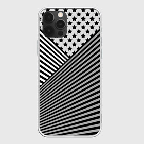 Чехол для iPhone 12 Pro Max с принтом Полосатый комбинированный узор в Белгороде, Силикон |  | звезды | комбинированный | молодежный | монохромный | полосатый | серый и черный | современный | черно белый