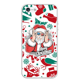 Чехол для iPhone 5/5S матовый с принтом Merry Christmas3D в Белгороде, Силикон | Область печати: задняя сторона чехла, без боковых панелей | c yjdsv ujljv | merry christmas | в подарок | в топе | в тренде | дет мороз | новогодняя | праздник | прикол | рождество | с новым годом | с рождеством | санта клаус | топ принтов