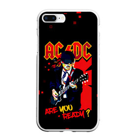 Чехол для iPhone 7Plus/8 Plus матовый с принтом ARE YOU REDY? AC/DC в Белгороде, Силикон | Область печати: задняя сторона чехла, без боковых панелей | ac dc | acdc | acdc ас дс | angus | back in black | highway to hell | mckinnon | you | австралийская | ангус янг | ас дс | асдс | блюз | в форме | гитара | группа | крис слэйд | метал | молния | музыка | певец | рок | рок н ролл | стиви янг