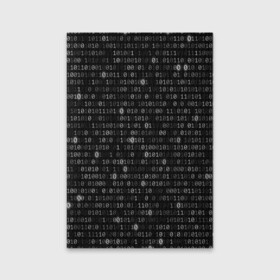 Обложка для паспорта матовая кожа с принтом Бинарный код в Белгороде, натуральная матовая кожа | размер 19,3 х 13,7 см; прозрачные пластиковые крепления | matrix | бинарный код | единица | единицы | матрица | нули | нули и единицы | нуль