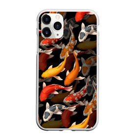Чехол для iPhone 11 Pro матовый с принтом Карпы кои | Японские карпы в Белгороде, Силикон |  | восточные карпы | восточные рыбки | западные карпы | западные рыбы | карпы | карпы кои | кои | морские жители | рыбы | рыбы паттерн | японские карпы | японские кои