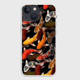 Чехол для iPhone 13 mini с принтом Карпы кои | Японские карпы в Белгороде,  |  | восточные карпы | восточные рыбки | западные карпы | западные рыбы | карпы | карпы кои | кои | морские жители | рыбы | рыбы паттерн | японские карпы | японские кои
