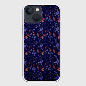 Чехол для iPhone 13 mini с принтом Абстрактный растительный узор в Белгороде,  |  | абстракция | дудл | дудлинг | дудлы | завитки | завитушки | орнамент | растительный | узор | узорчик | хохлома | цветочный