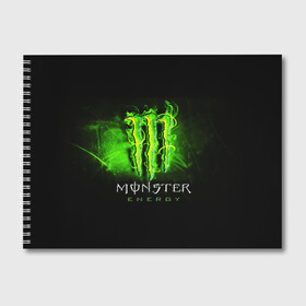 Альбом для рисования с принтом MONSTER ENERGY NEON | НЕОН в Белгороде, 100% бумага
 | матовая бумага, плотность 200 мг. | Тематика изображения на принте: monster | monster energy | монстер | монстер енерджи | монстер енэрджи | монстер энерджи | неон | энергетик | энергетический напиток