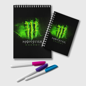 Блокнот с принтом MONSTER ENERGY NEON | НЕОН в Белгороде, 100% бумага | 48 листов, плотность листов — 60 г/м2, плотность картонной обложки — 250 г/м2. Листы скреплены удобной пружинной спиралью. Цвет линий — светло-серый
 | Тематика изображения на принте: monster | monster energy | монстер | монстер енерджи | монстер енэрджи | монстер энерджи | неон | энергетик | энергетический напиток