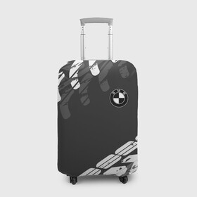 Чехол для чемодана 3D с принтом БМВ | BMW TIRE TREAD в Белгороде, 86% полиэфир, 14% спандекс | двустороннее нанесение принта, прорези для ручек и колес | bmw | авто | автомобиль | бмв | логотип | марка | машина | модель | протектор | следы | шины