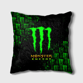 Подушка 3D с принтом MONSTER ENERGY NEON | МОНСТЕР в Белгороде, наволочка – 100% полиэстер, наполнитель – холлофайбер (легкий наполнитель, не вызывает аллергию). | состоит из подушки и наволочки. Наволочка на молнии, легко снимается для стирки | Тематика изображения на принте: monster | monster energy | монстер | монстер енерджи | монстер енэрджи | монстер энерджи | неон | энергетик | энергетический напиток