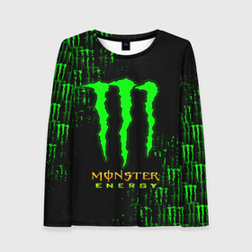 Женский лонгслив 3D с принтом MONSTER ENERGY NEON | МОНСТЕР в Белгороде, 100% полиэстер | длинные рукава, круглый вырез горловины, полуприлегающий силуэт | monster | monster energy | монстер | монстер енерджи | монстер енэрджи | монстер энерджи | неон | энергетик | энергетический напиток