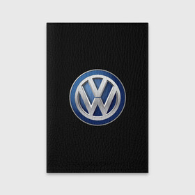 Обложка для паспорта матовая кожа с принтом Volkswagen логотип в Белгороде, натуральная матовая кожа | размер 19,3 х 13,7 см; прозрачные пластиковые крепления | golf | logo | polo | tuareg | volkswagen | vw | авто | автомобиль | лого | логотип | машина | пассат | поло | сс | тачка | тигуан | туарег | фольксваген | цц