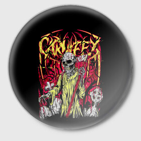 Значок с принтом Carnifex в Белгороде,  металл | круглая форма, металлическая застежка в виде булавки | Тематика изображения на принте: carnifex | die without hope | graveside confessions | world war x | группы | дэткор | карнифекс | музыка | рок