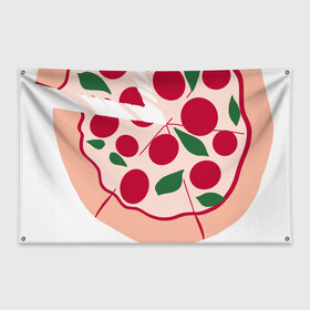 Флаг-баннер с принтом пицца и ломтик в Белгороде, 100% полиэстер | размер 67 х 109 см, плотность ткани — 95 г/м2; по краям флага есть четыре люверса для крепления | быстро | вкусно | еда | италия | кухня | пицца | тесто