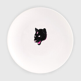Тарелка с принтом Магическая Пантера в Белгороде, фарфор | диаметр - 210 мм
диаметр для нанесения принта - 120 мм | Тематика изображения на принте: большая кошка | пантера | пантера арт | черная пантера