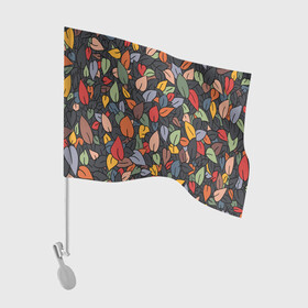 Флаг для автомобиля с принтом Рисованная Осень в Белгороде, 100% полиэстер | Размер: 30*21 см | дерево | лес | листок | листопад | листья | осень