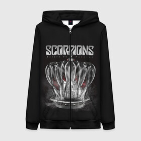 Женская толстовка 3D на молнии с принтом SCORPIONS в Белгороде, 100% полиэстер | длина до линии бедра, манжеты и пояс оформлены мягкой тканевой резинкой, двухслойный капюшон со шнурком для регулировки, спереди молния, по бокам два кармана | chainge | forever | germany | grunge | king | metal | music | punk | return | rock | scorpions | wind | ветер | германия | гранж | корона | метал | панк | перемен | рок | скорпионс | хард рок