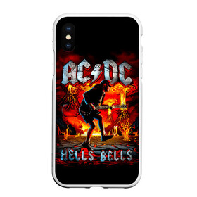 Чехол для iPhone XS Max матовый с принтом AC/DC HELLS BELLS в Белгороде, Силикон | Область печати: задняя сторона чехла, без боковых панелей | Тематика изображения на принте: ac dc | acdc | acdc ас дс | angus | back in black | highway to hell | mckinnon | you | австралийская | ангус янг | ас дс | асдс | блюз | в форме | гитара | группа | крис слэйд | метал | молния | музыка | певец | рок | рок н ролл | стиви янг