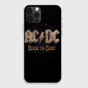 Чехол для iPhone 12 Pro с принтом AC/DC Rock or Bust в Белгороде, силикон | область печати: задняя сторона чехла, без боковых панелей | Тематика изображения на принте: ac dc | acdc | acdc ас дс | angus young | back in black | highway to hell | mckinno | австралийская | ангус янг | ас дс | асдс | блюз | в форме | гитара | группа | крис слэйд | метал | молния | музыка | певец | рок | рок н ролл | стиви янг