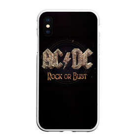 Чехол для iPhone XS Max матовый с принтом AC/DC Rock or Bust в Белгороде, Силикон | Область печати: задняя сторона чехла, без боковых панелей | ac dc | acdc | acdc ас дс | angus young | back in black | highway to hell | mckinno | австралийская | ангус янг | ас дс | асдс | блюз | в форме | гитара | группа | крис слэйд | метал | молния | музыка | певец | рок | рок н ролл | стиви янг