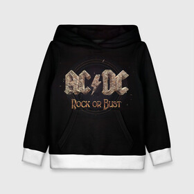 Детская толстовка 3D с принтом AC/DC Rock or Bust в Белгороде, 100% полиэстер | двухслойный капюшон со шнурком для регулировки, мягкие манжеты на рукавах и по низу толстовки, спереди карман-кенгуру с мягким внутренним слоем | Тематика изображения на принте: ac dc | acdc | acdc ас дс | angus young | back in black | highway to hell | mckinno | австралийская | ангус янг | ас дс | асдс | блюз | в форме | гитара | группа | крис слэйд | метал | молния | музыка | певец | рок | рок н ролл | стиви янг