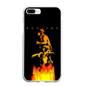 Чехол для iPhone 7Plus/8 Plus матовый с принтом Bonfire  AC/DC в Белгороде, Силикон | Область печати: задняя сторона чехла, без боковых панелей | Тематика изображения на принте: ac dc | acdc | acdc ас дс | angus young | back in black | highway to hell | mckinno | австралийская | ангус янг | ас дс | асдс | блюз | в форме | гитара | группа | крис слэйд | метал | молния | музыка | певец | рок | рок н ролл | стиви янг