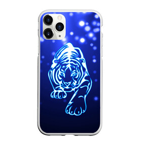 Чехол для iPhone 11 Pro матовый с принтом Неоновый тигр в Белгороде, Силикон |  | cat | neon | new year | tiger | блеск | восточный гороскоп | год тигра | гороскоп | день рождения | дикие животные | дикий тигр | зверь | злой кот | кот | кошак | кошка | неоновый | новый год | подарок | сила