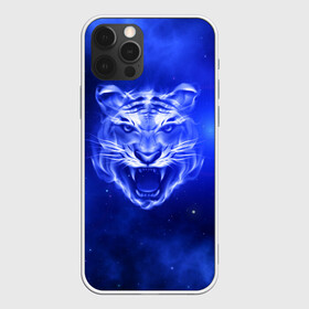 Чехол для iPhone 12 Pro Max с принтом Космический тигр в Белгороде, Силикон |  | cat | neon | new year | tiger | восточный гороскоп | год тигра | голова | день рождения | дикие животные | зверь | злой кот | злой тигр | кот | кошак | кошка | неоновый | новый год | огненный | оскал | подарок