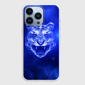 Чехол для iPhone 13 Pro с принтом Космический тигр в Белгороде,  |  | cat | neon | new year | tiger | восточный гороскоп | год тигра | голова | день рождения | дикие животные | зверь | злой кот | злой тигр | кот | кошак | кошка | неоновый | новый год | огненный | оскал | подарок