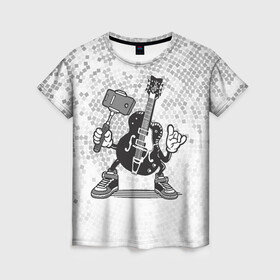 Женская футболка 3D с принтом Гитара сэлфи в Белгороде, 100% полиэфир ( синтетическое хлопкоподобное полотно) | прямой крой, круглый вырез горловины, длина до линии бедер | peace | selfi | гитара | мир | рок | рокер | сэлфи | фотка | электрогитара