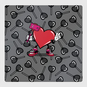 Магнитный плакат 3Х3 с принтом Сердечко сэлфи в Белгороде, Полимерный материал с магнитным слоем | 9 деталей размером 9*9 см | peace | selfi | мир | сердечко | сердце | сэлфи | фотка