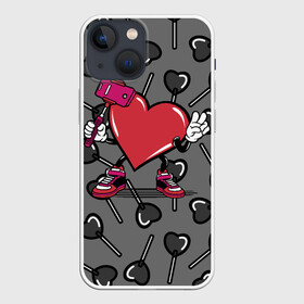 Чехол для iPhone 13 mini с принтом Сердечко сэлфи в Белгороде,  |  | peace | selfi | мир | сердечко | сердце | сэлфи | фотка