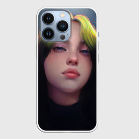 Чехол для iPhone 13 Pro с принтом Billie Eilish: Рисунок в Белгороде,  |  | billie eilish | celebrity | drawing | face | space | turquoise | билли айлиш | бирюзовый | знаменитость | космос | лицо | рисовка