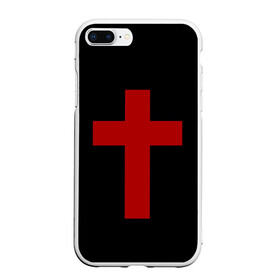 Чехол для iPhone 7Plus/8 Plus матовый с принтом Красный Крест в Белгороде, Силикон | Область печати: задняя сторона чехла, без боковых панелей | геометрия | красный крест | крест | минимализм | религия