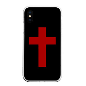 Чехол для iPhone XS Max матовый с принтом Красный Крест в Белгороде, Силикон | Область печати: задняя сторона чехла, без боковых панелей | геометрия | красный крест | крест | минимализм | религия
