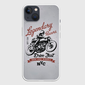 Чехол для iPhone 13 с принтом Легендарный гонщик в Белгороде,  |  | moto | motorcycle | мопеды | мото | мотоцикл | мотоциклист | мотоциклисту | мотоциклисты | мотоцыклы | моцик