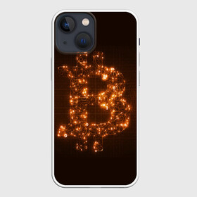 Чехол для iPhone 13 mini с принтом СВЕТЯЩИЙСЯ BITCOIN в Белгороде,  |  | bitcoin | btc | coin | биткоин | биткойн | валюта | деньги | криптовалюта | монета | платёжная система | технология