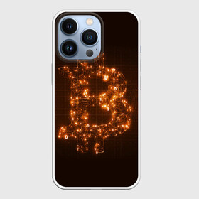 Чехол для iPhone 13 Pro с принтом СВЕТЯЩИЙСЯ BITCOIN в Белгороде,  |  | bitcoin | btc | coin | биткоин | биткойн | валюта | деньги | криптовалюта | монета | платёжная система | технология