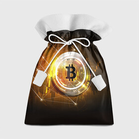 Подарочный 3D мешок с принтом КРИПТОВАЛЮТА БИТКОИН в Белгороде, 100% полиэстер | Размер: 29*39 см | Тематика изображения на принте: bitcoin | btc | coin | биткоин | биткойн | валюта | деньги | криптовалюта | монета | платёжная система | технология
