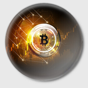 Значок с принтом КРИПТОВАЛЮТА БИТКОИН в Белгороде,  металл | круглая форма, металлическая застежка в виде булавки | bitcoin | btc | coin | биткоин | биткойн | валюта | деньги | криптовалюта | монета | платёжная система | технология