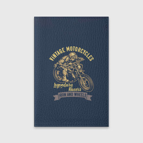 Обложка для паспорта матовая кожа с принтом Винтажные мотоциклы в Белгороде, натуральная матовая кожа | размер 19,3 х 13,7 см; прозрачные пластиковые крепления | moto | motorcycle | мопеды | мото | мотоцикл | мотоциклист | мотоциклисту | мотоциклисты | мотоцыклы | моцик