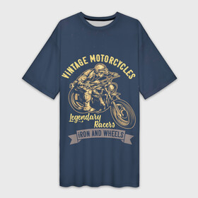 Платье-футболка 3D с принтом Винтажные мотоциклы в Белгороде,  |  | moto | motorcycle | мопеды | мото | мотоцикл | мотоциклист | мотоциклисту | мотоциклисты | мотоцыклы | моцик