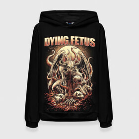 Женская толстовка 3D с принтом Dying Fetus в Белгороде, 100% полиэстер  | двухслойный капюшон со шнурком для регулировки, мягкие манжеты на рукавах и по низу толстовки, спереди карман-кенгуру с мягким внутренним слоем. | Тематика изображения на принте: death metal | dying fetus | грайндкор | группы | метал | музыка | рок