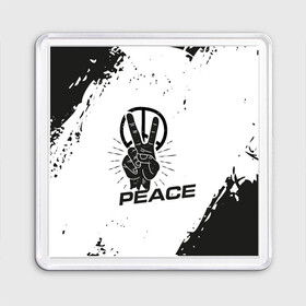 Магнит 55*55 с принтом Peace | Мир (Z) в Белгороде, Пластик | Размер: 65*65 мм; Размер печати: 55*55 мм | anarchy | hippies | peace | анархизм | анархия | два пальца | знак | знаки | любовь | мир | хиппи