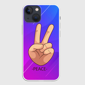 Чехол для iPhone 13 mini с принтом ВСЕМ МИР | PEACE (Z) в Белгороде,  |  | anarchy | hippies | peace | анархизм | анархия | два пальца | знак | знаки | любовь | мир | мир всем | хиппи