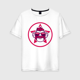 Женская футболка хлопок Oversize с принтом Шимпински астронавт в Белгороде, 100% хлопок | свободный крой, круглый ворот, спущенный рукав, длина до линии бедер
 | epic games | астронавт | иллюстрация | королевская битва | орден | фортнайт
