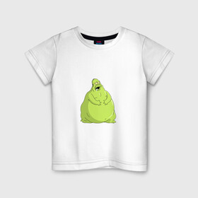 Детская футболка хлопок с принтом Гомер зеленый шар в Белгороде, 100% хлопок | круглый вырез горловины, полуприлегающий силуэт, длина до линии бедер | гомер симпсон | зеленый слизень | хэллоуин