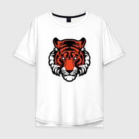 Мужская футболка хлопок Oversize с принтом Мой Тигр в Белгороде, 100% хлопок | свободный крой, круглый ворот, “спинка” длиннее передней части | Тематика изображения на принте: 2022 | animal | cat | lion | tiger | год тигра | животные | зубы | кот | кошка | лев | охотник | полосатый | природа | тигр | тигренок | тигрица | хищник