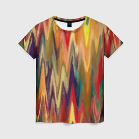 Женская футболка 3D с принтом Секрет иката в Белгороде, 100% полиэфир ( синтетическое хлопкоподобное полотно) | прямой крой, круглый вырез горловины, длина до линии бедер | икат | картина | рисунок | узор | цвет