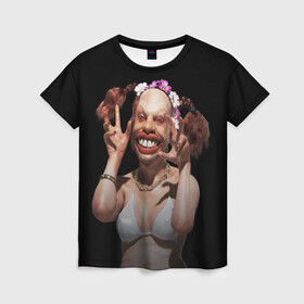 Женская футболка 3D с принтом Windowlicker в Белгороде, 100% полиэфир ( синтетическое хлопкоподобное полотно) | прямой крой, круглый вырез горловины, длина до линии бедер | aphex twin | music | windowlicker | апекс твин | электронная музыка